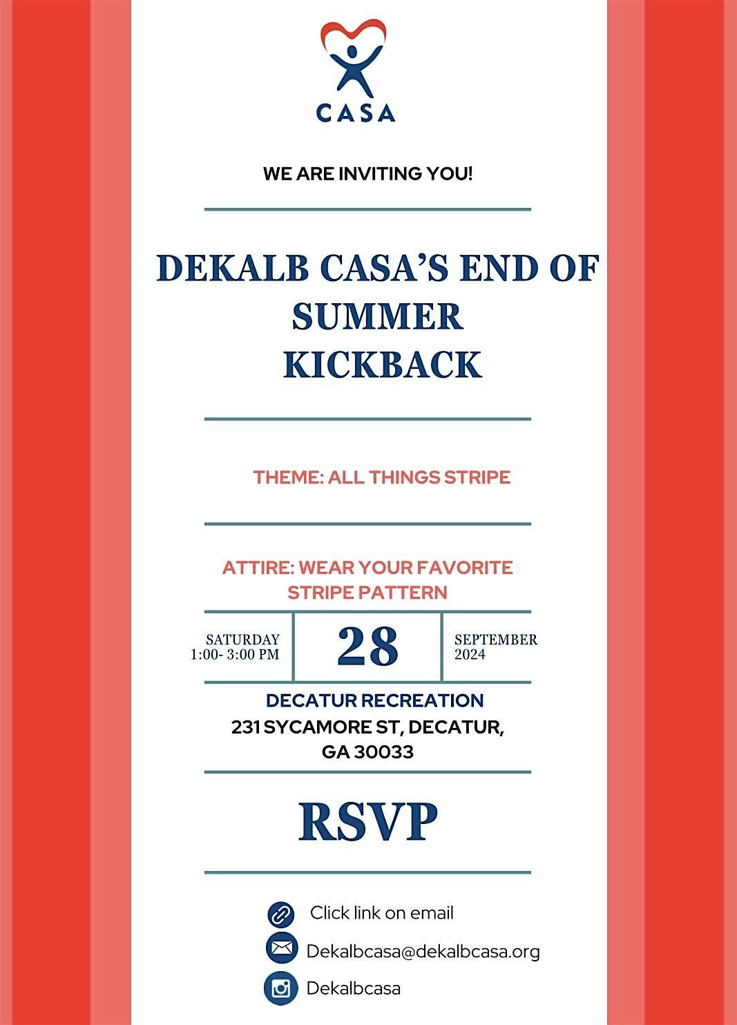 DeKalb CASA End of Summer Kick Back