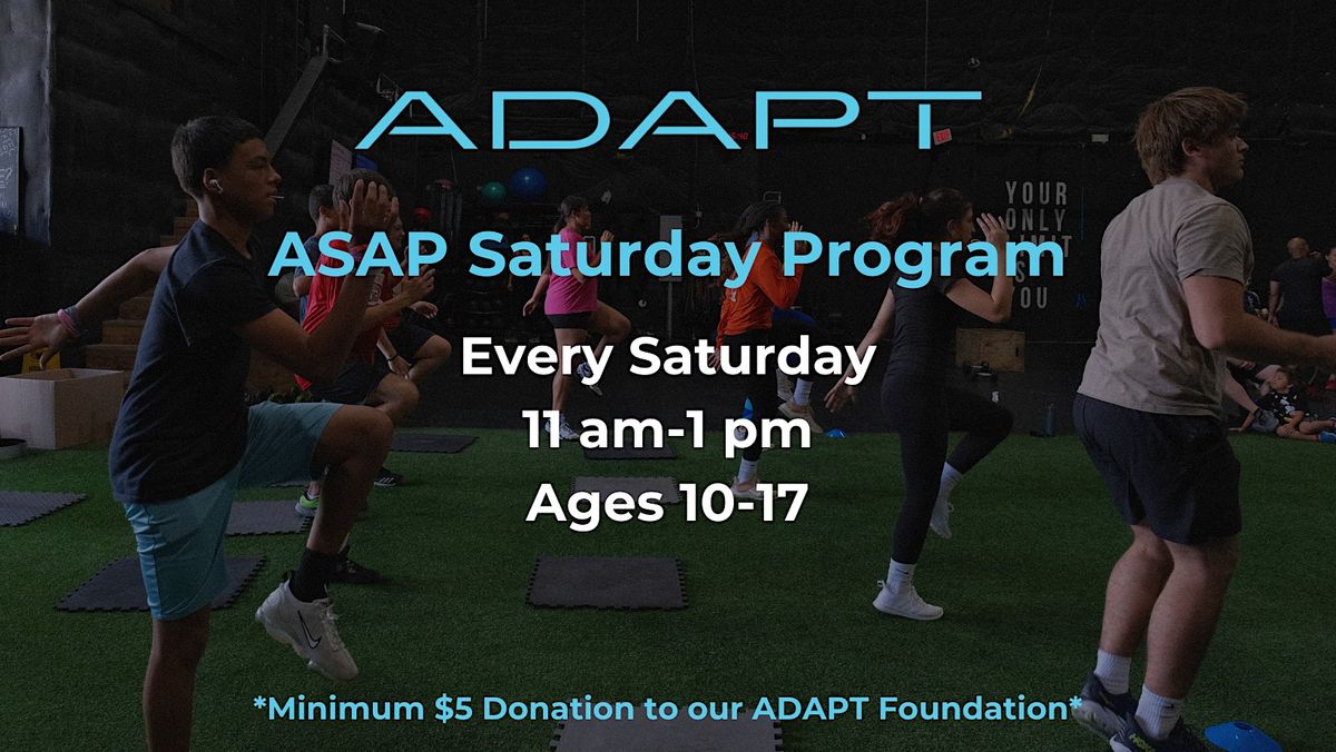 Kids Saturday Program - ASAP (ADAPT Speed and Performance)