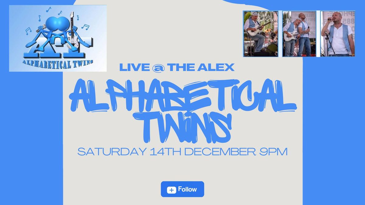 Alphabetical Twins Performing Live Saturday 14th December 9pm