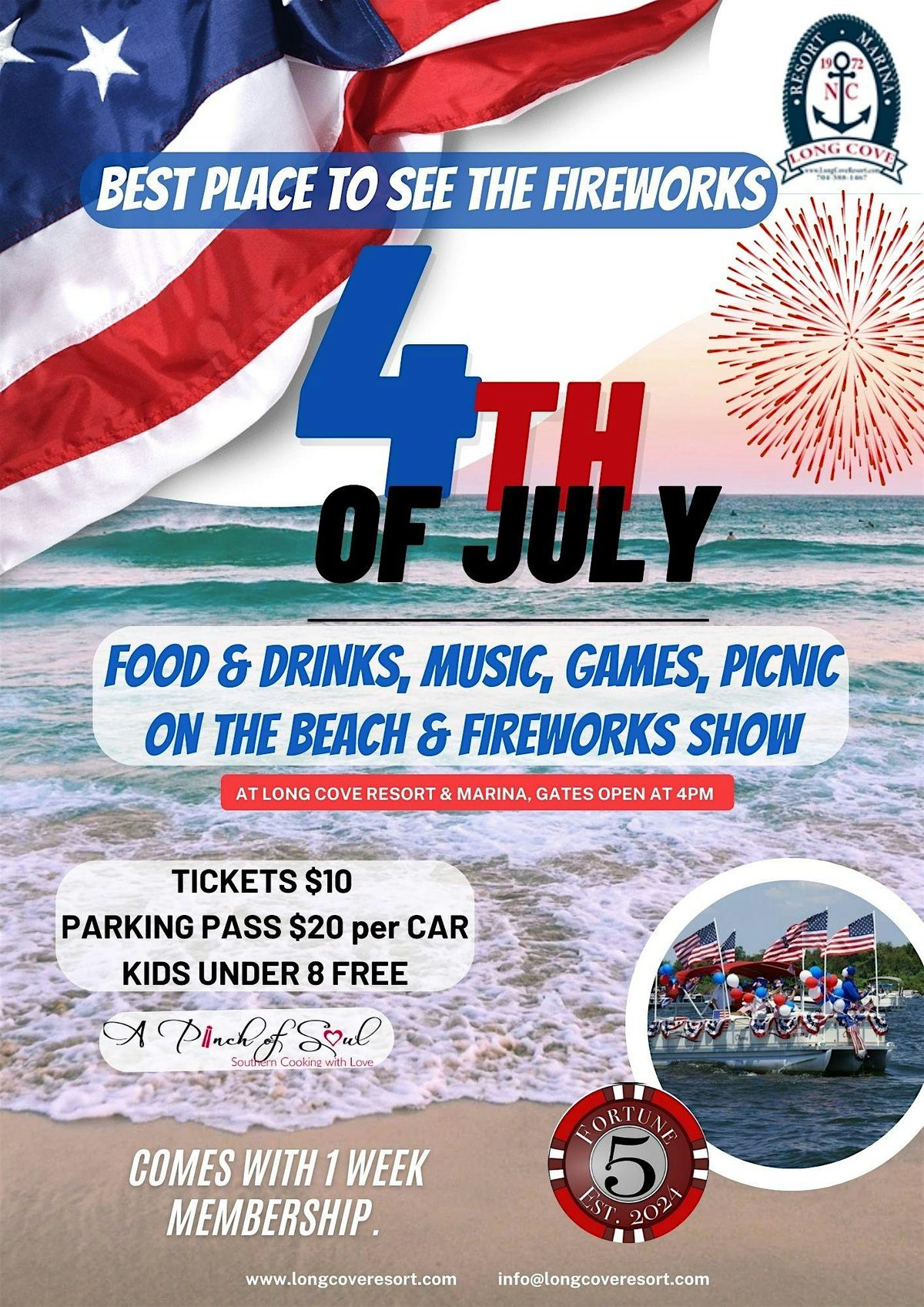 4th of July Lakeside Bash: Fireworks, BBQ, Big Band, and Family Fun!