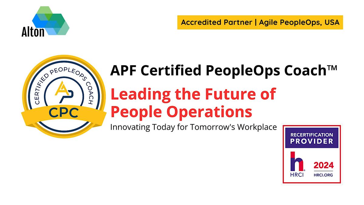 APF Certified PeopleOps Coach\u2122 (APF CPC\u2122) |Dec 26-29, 2024