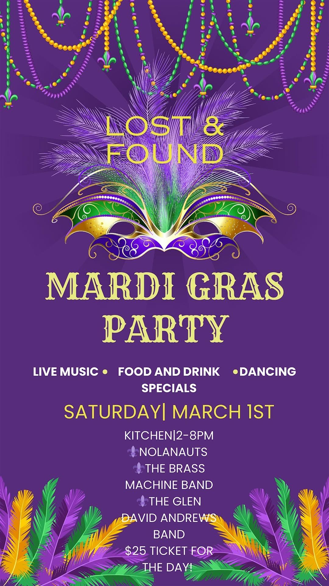 Lost & Found's Annual Mardis Gras Party