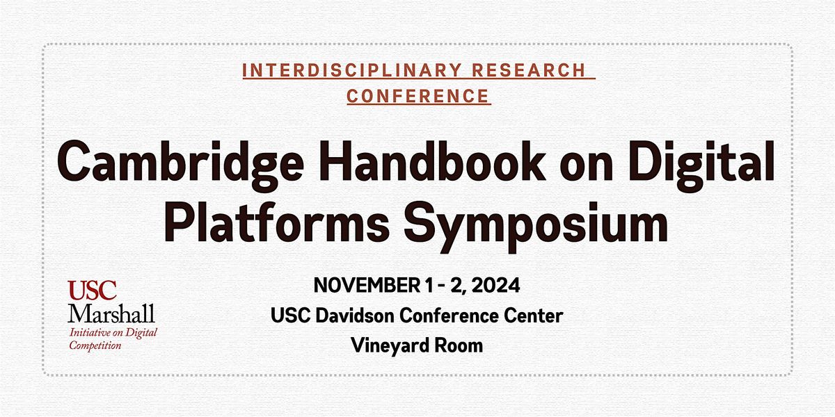 Cambridge Handbook on Digital Platforms Symposium