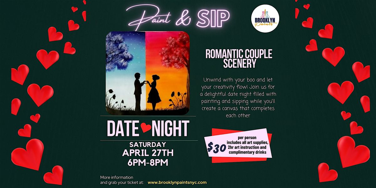 Romantic Couple: Date Night Paint & Sip