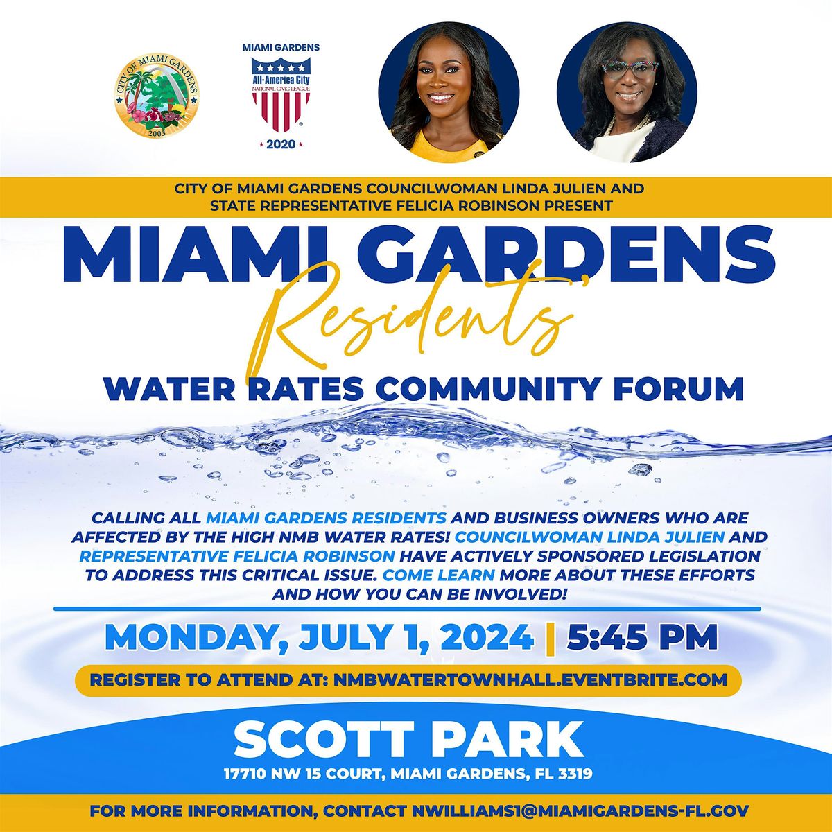 Miami Gardens Residents Water Rates Community Forum