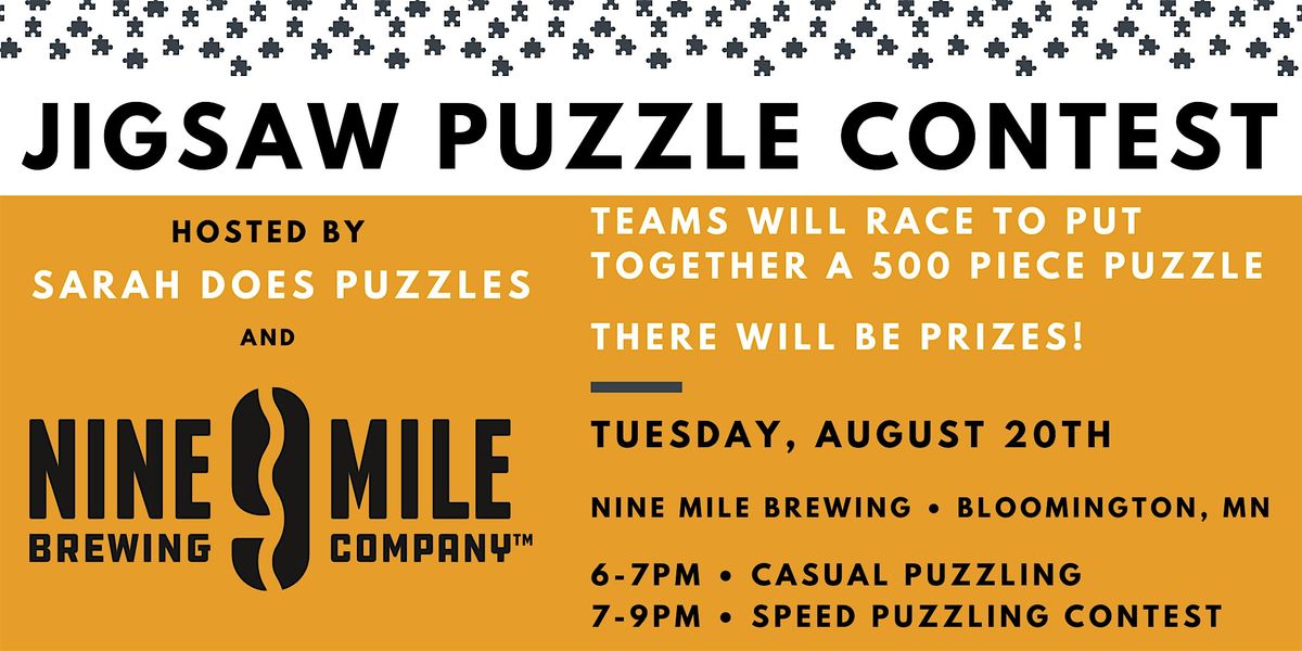 Jigsaw Puzzle Contest at Nine Mile Brewing with Sarah Does Puzzles - August