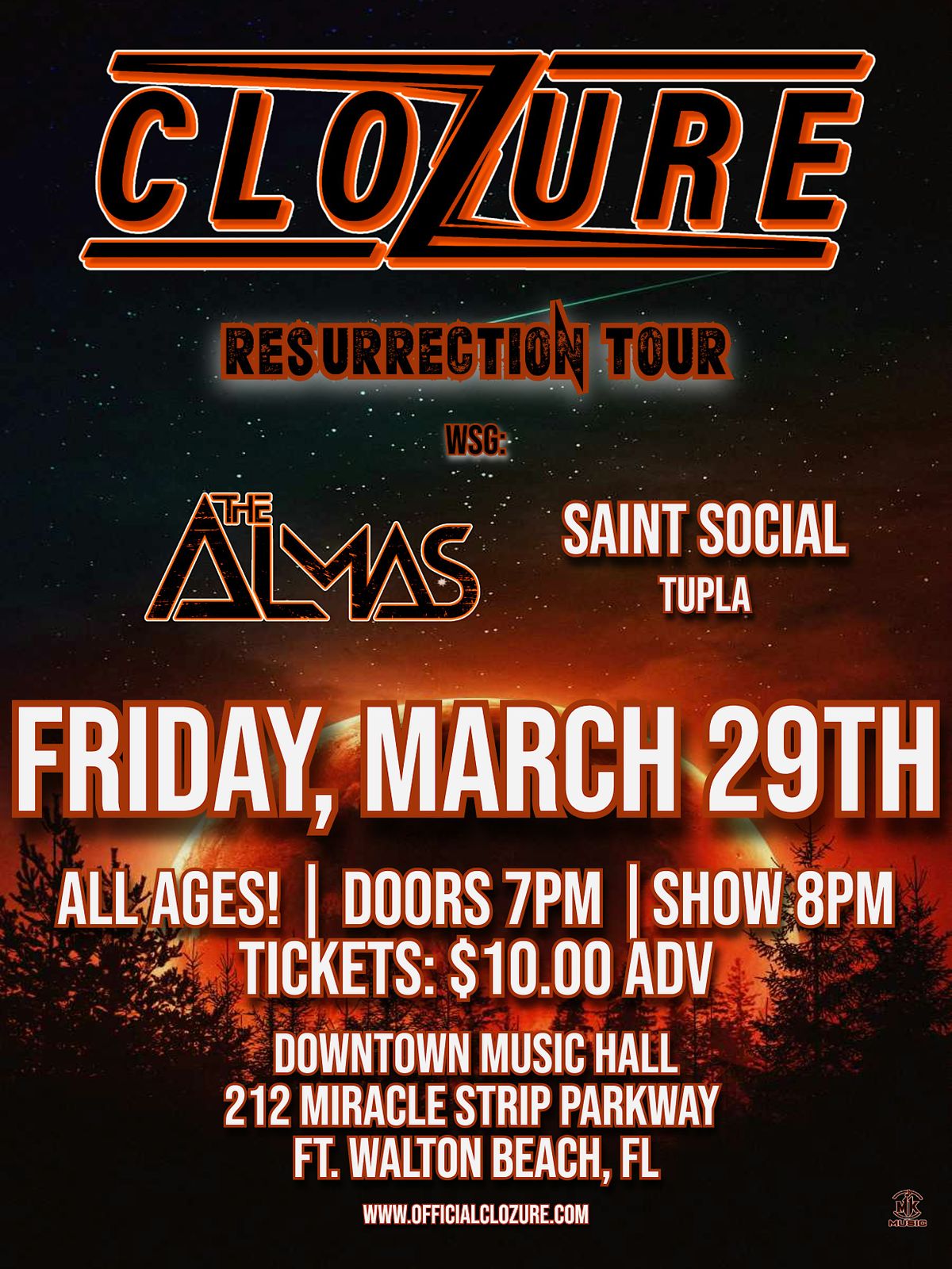 Clozure and the Almas live at Downtown Music Hall