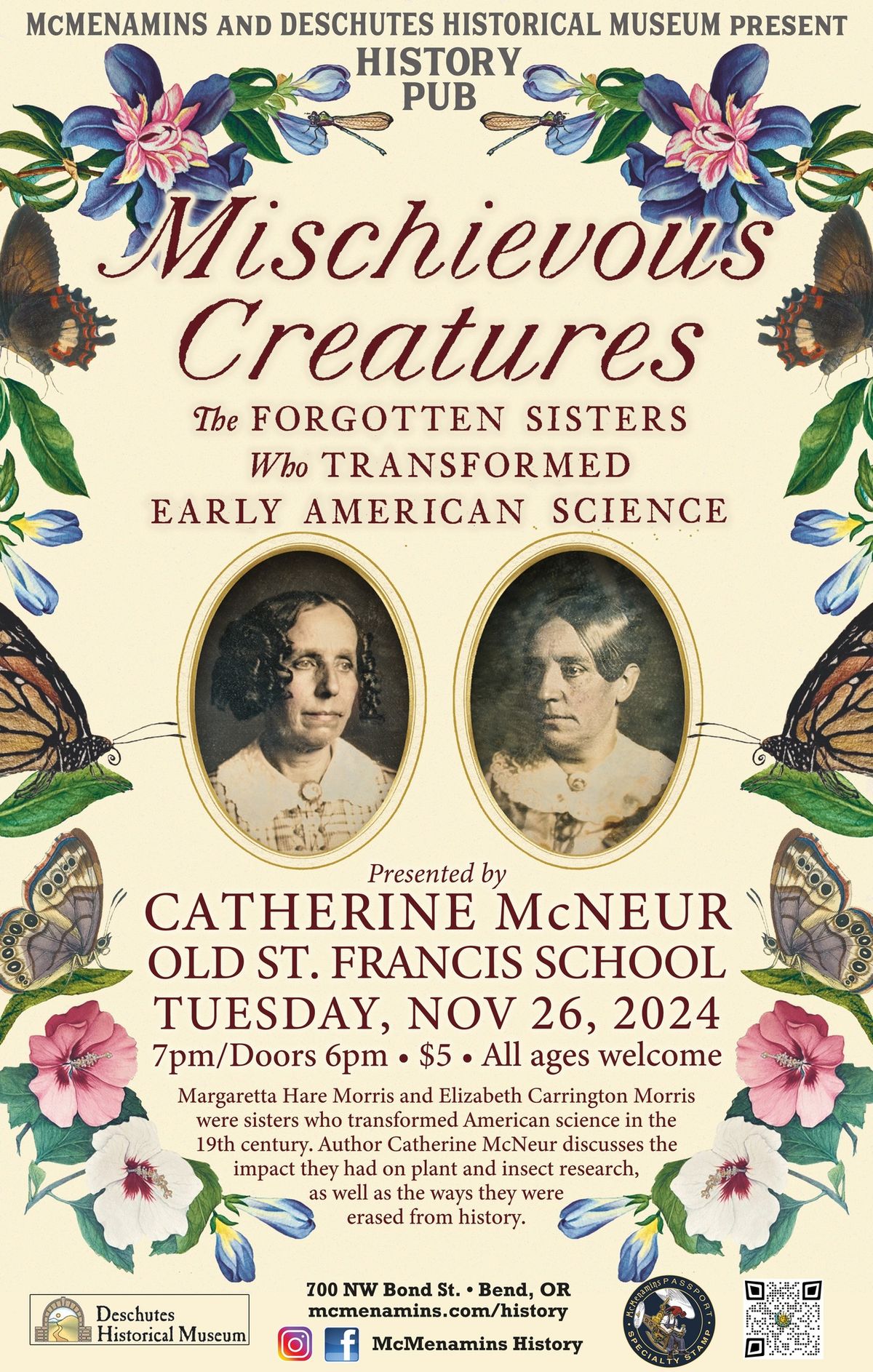 History Pub - Mischievous Creatures: The Forgotten Sisters Who Transformed Early American Science  