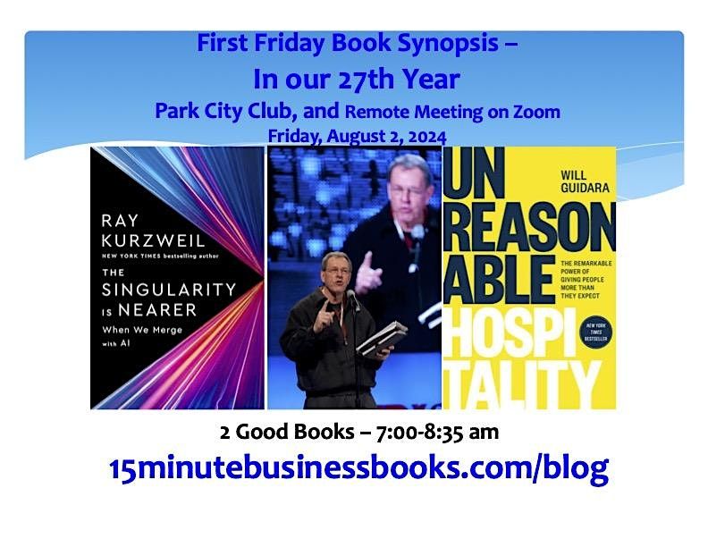 First Friday Book Synopsis, Friday, August 2, 2024