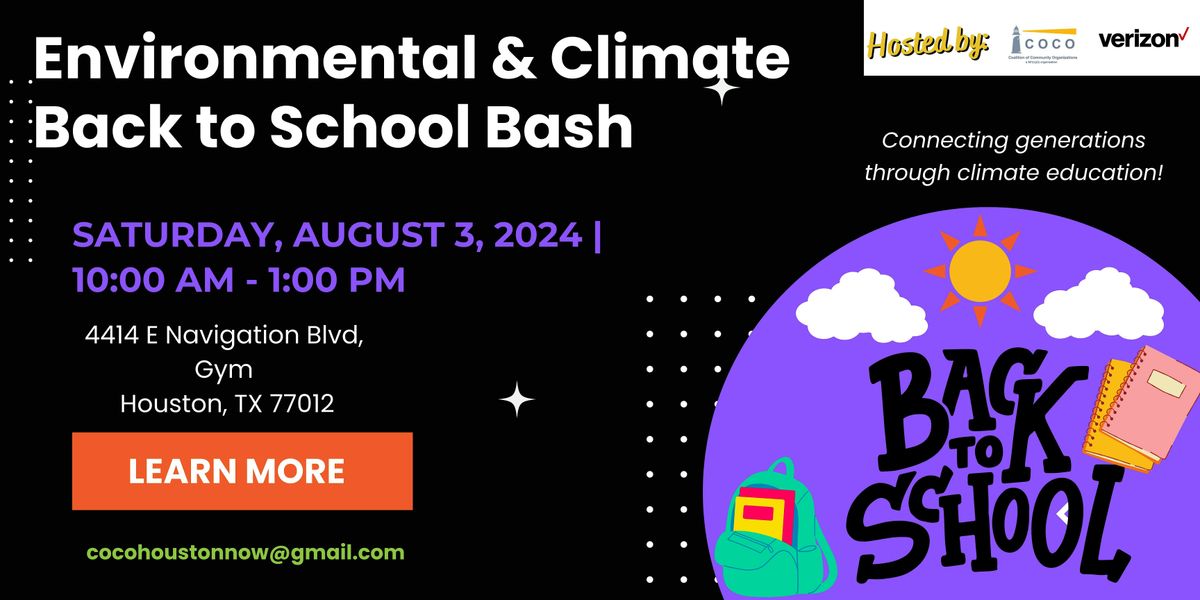 An Environmental and Climate Back to School Bash (Eastend)