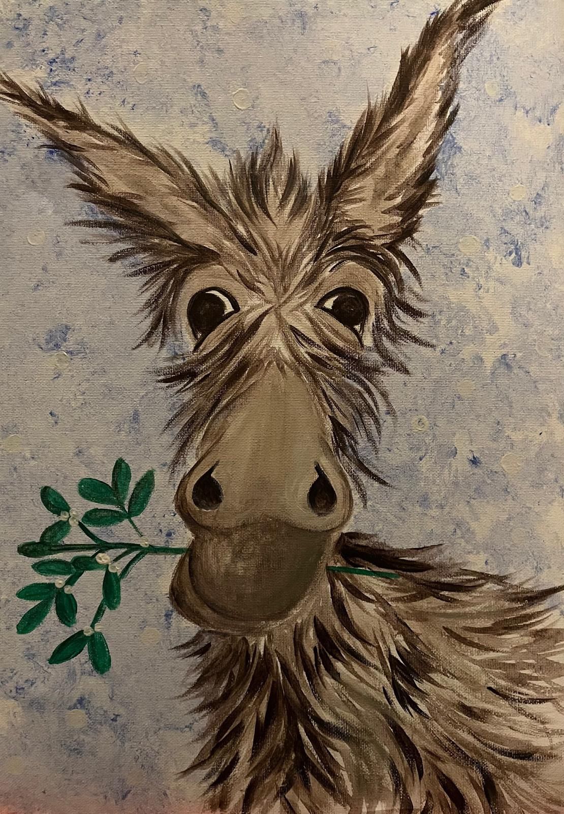 Christmas Paint\u2019n\u2019Sip MISTLETOE DONKEY