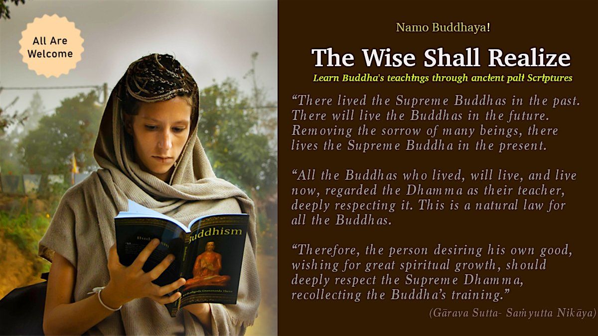 The Wise Shall Realize :: Study Buddhism With Sutta Dharma