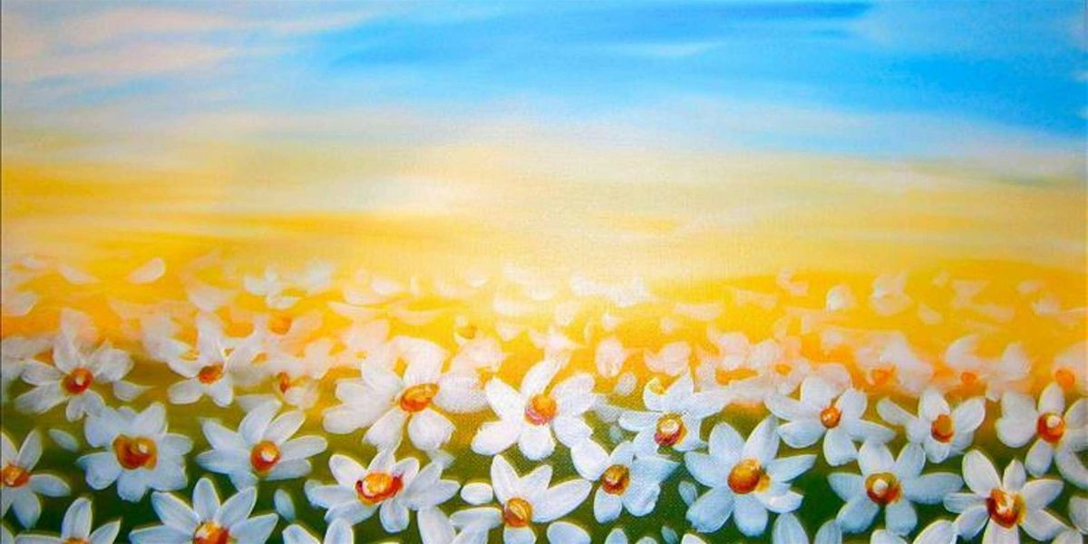 Daisies Beneath a Blue Sky - Paint and Sip by Classpop!\u2122