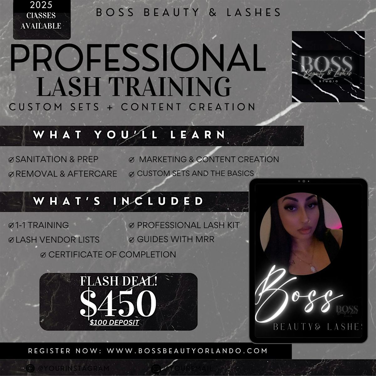 Boss Beauty 1-1 Pro Lash Training