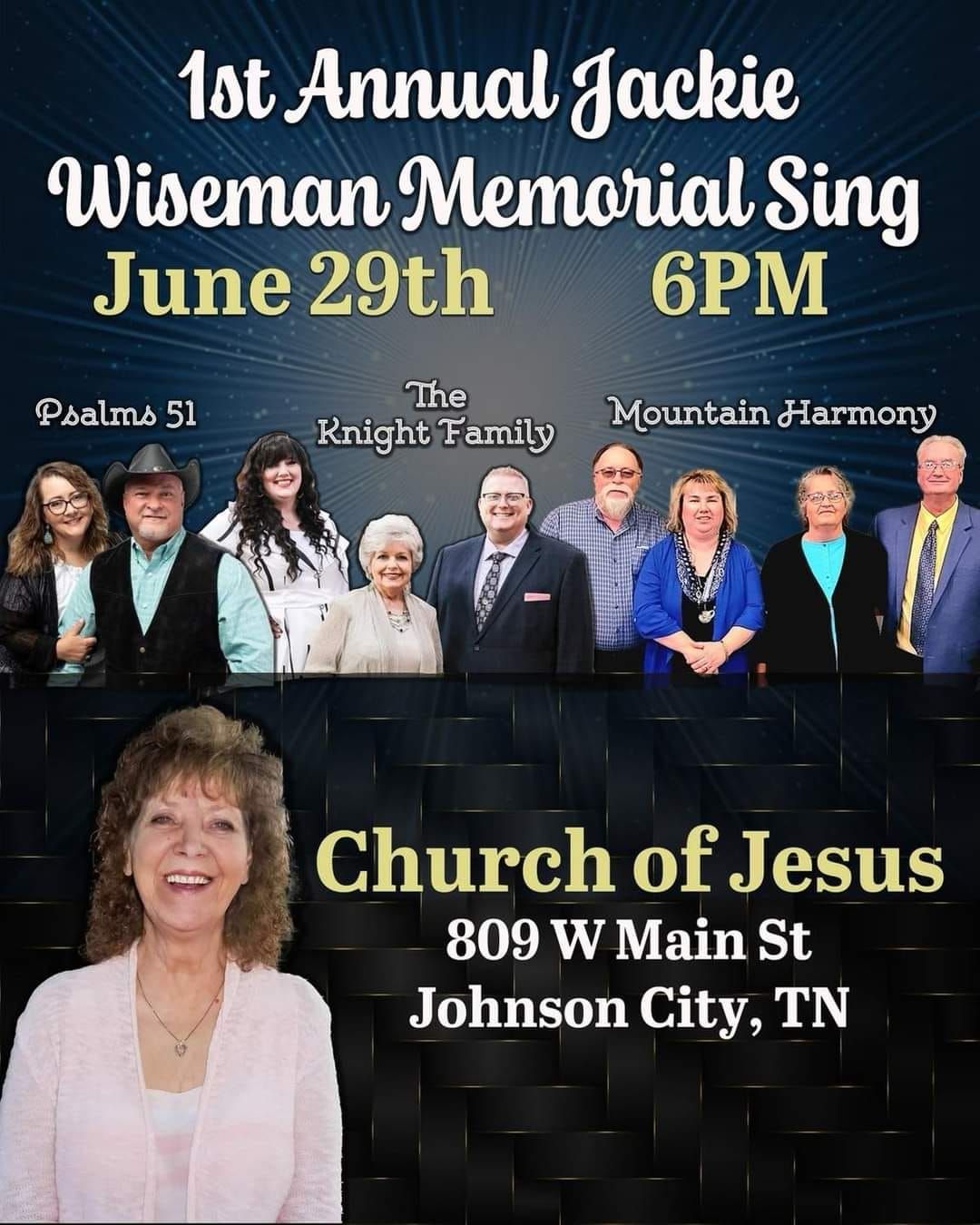 1rst Annual Jackie Wiseman memorial sing