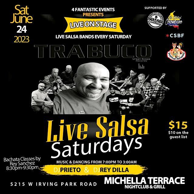 Live Salsa Saturday: Trabuco on stage!