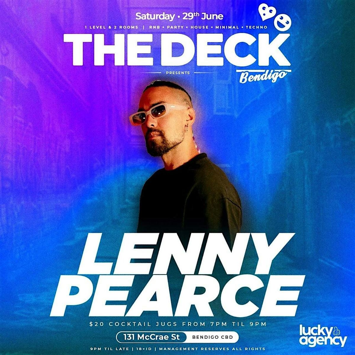 LENNY PEARCE (DJ SET) at The Deck Bendigo.  Sat 29th June!