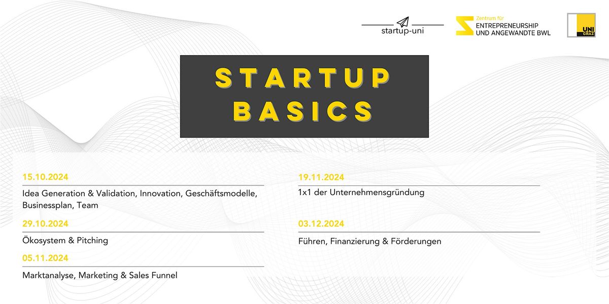 Startup Basics - Idea Generation & Validation,Gesch\u00e4ftsmodelle,Businessplan