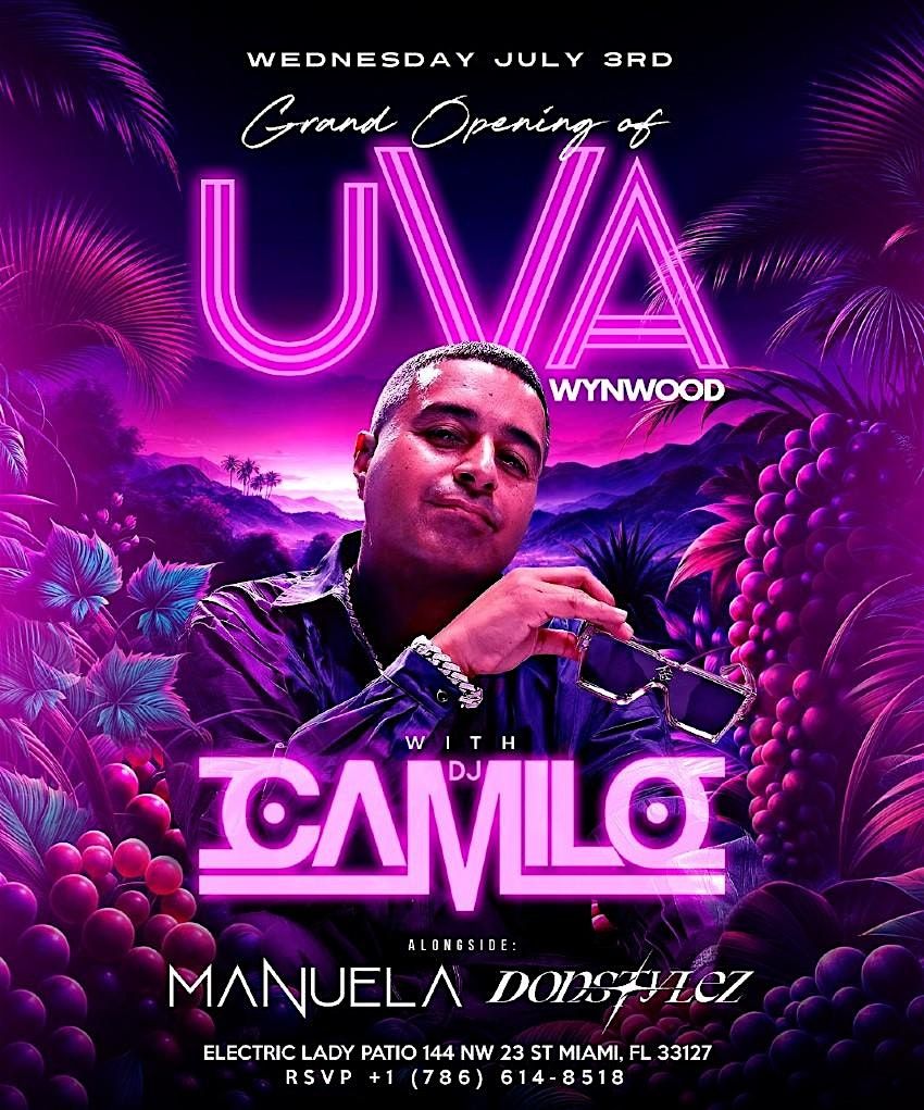 Grand Opening Of UVA Wynwood July 4th DJ Camilo Live At Electric Lady Patio