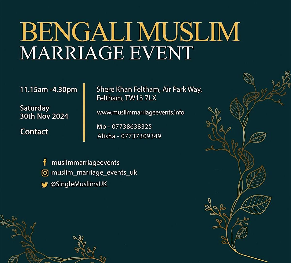 Muslim Marriage Events London - Bengali Event