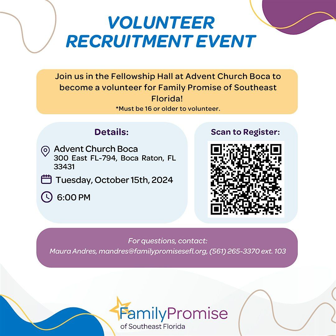 Family Promise of Southeast Florida Volunteer Recruitment Event