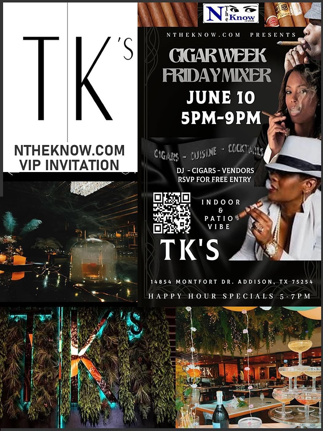 NTheknow.com Presents The Cigar Week Mixer June 10@ TK's in Addision
