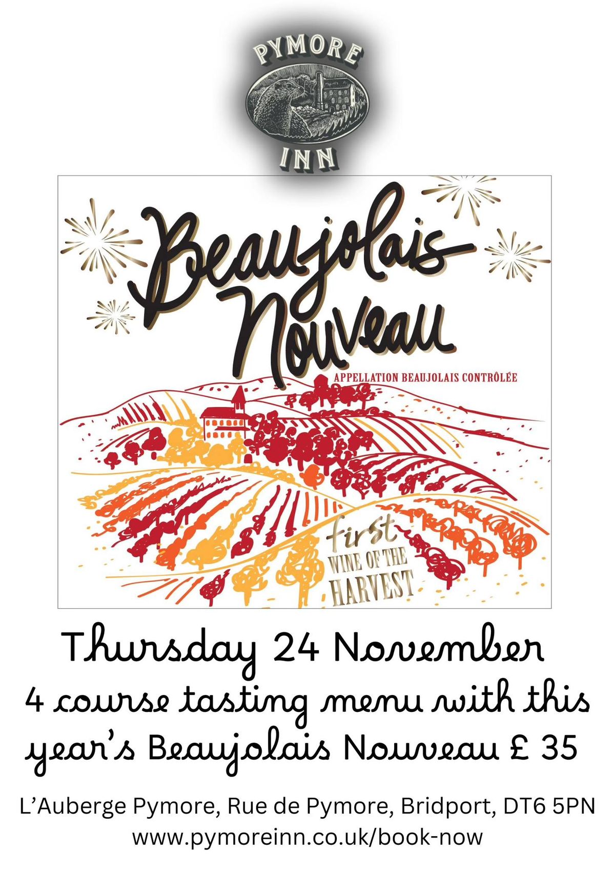 Beaujolais Nouveau - 4 course dinner & wine 