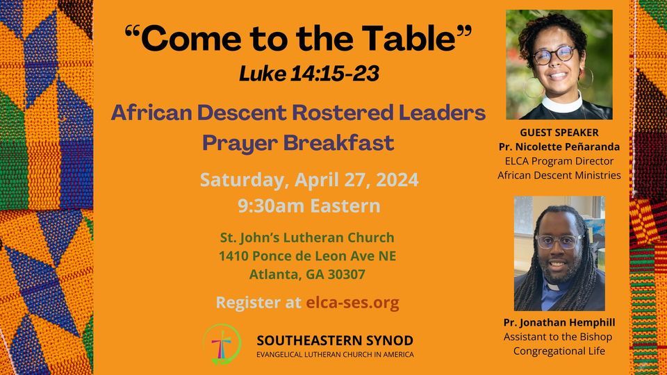"Come to the Table" - African Descent Rostered Leader Prayer Breakfast