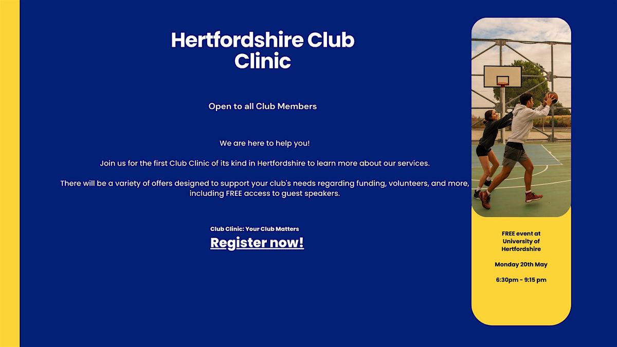 Hertfordshire Clubs Clinic - in partnership with Buddle