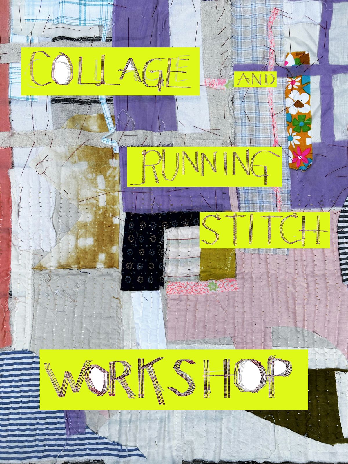 Layered Collage and Running Stitch Workshop