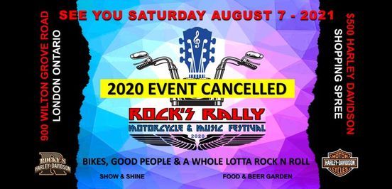 Rock's Rally London Ontario August 2021 NEW DATE