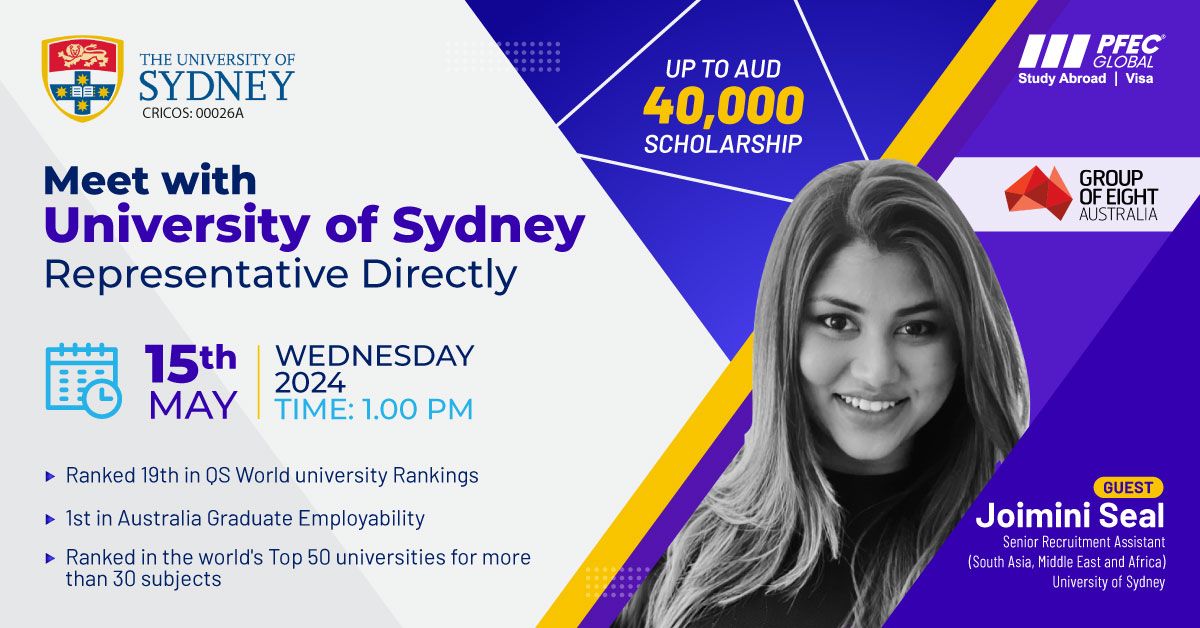Meet with University of Sydney Representative Directly at PFEC Global - Dhanmondi Office