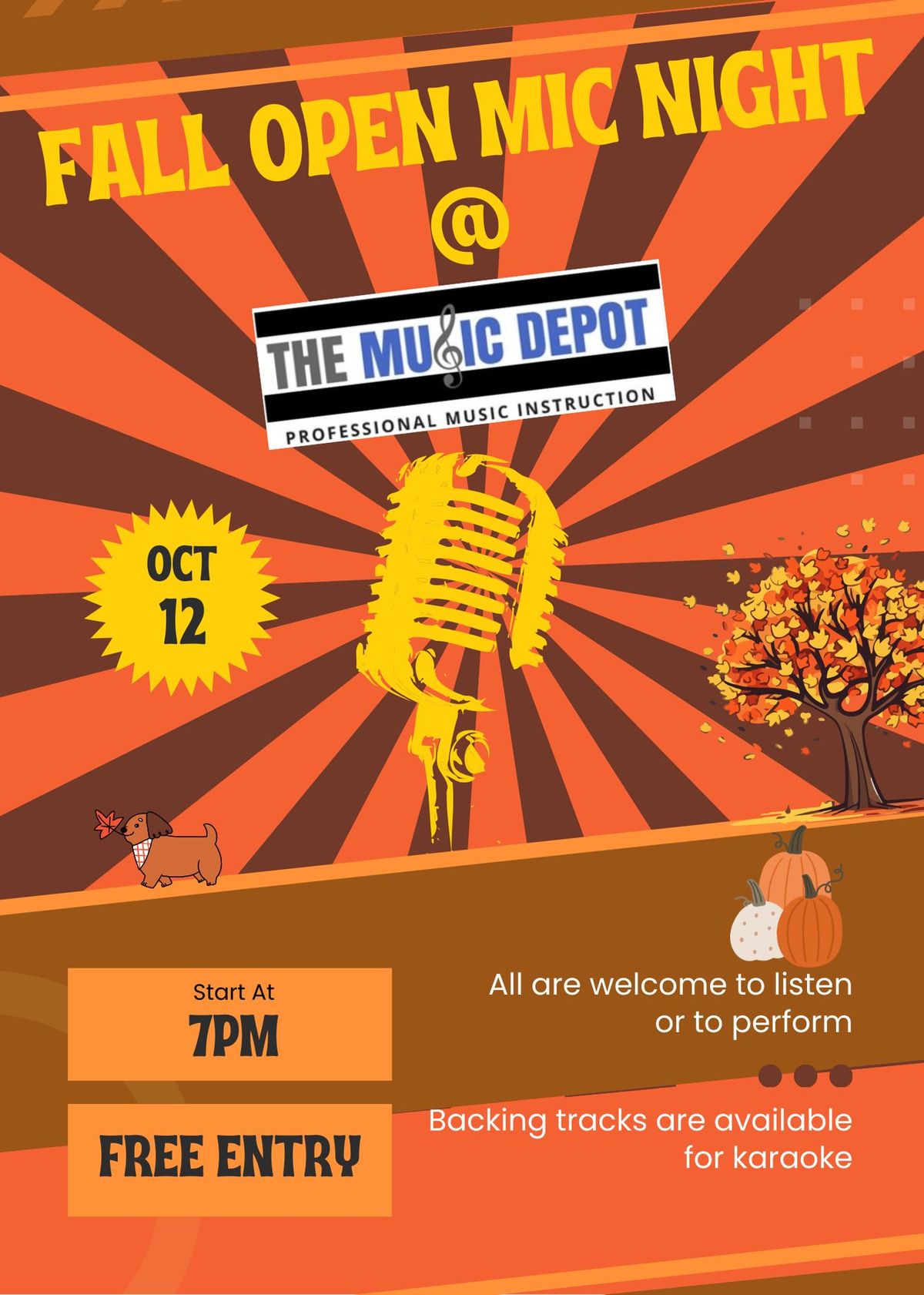 Fall Open Mic Night @ The Music Depot