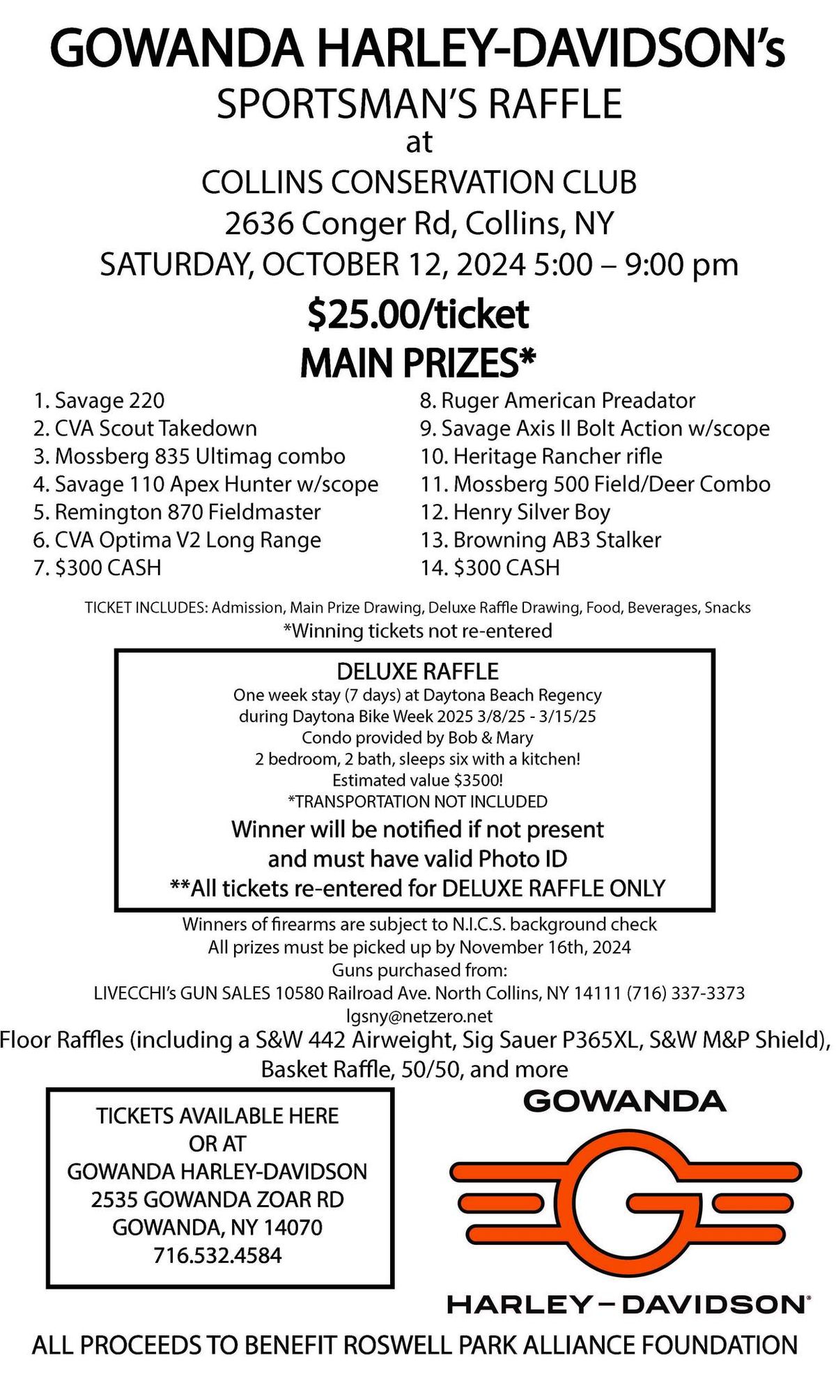 Gowanda Harley-Davidson's Sportsman's Raffle