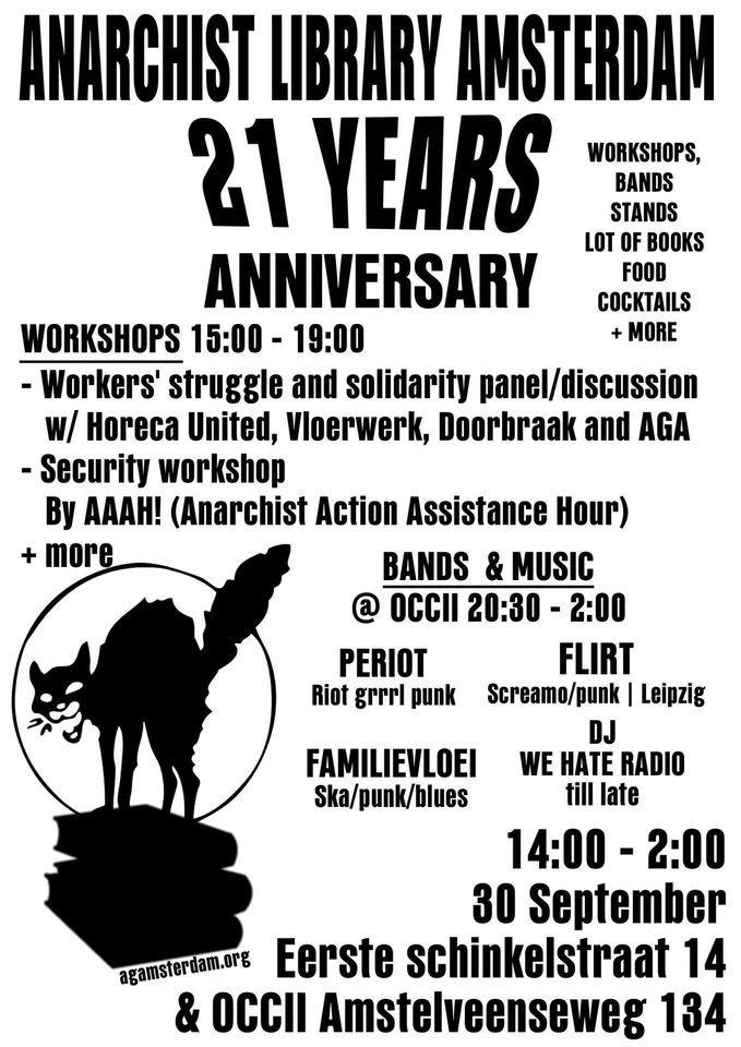 21st Anniversary of Anarchist Library Amsterdam