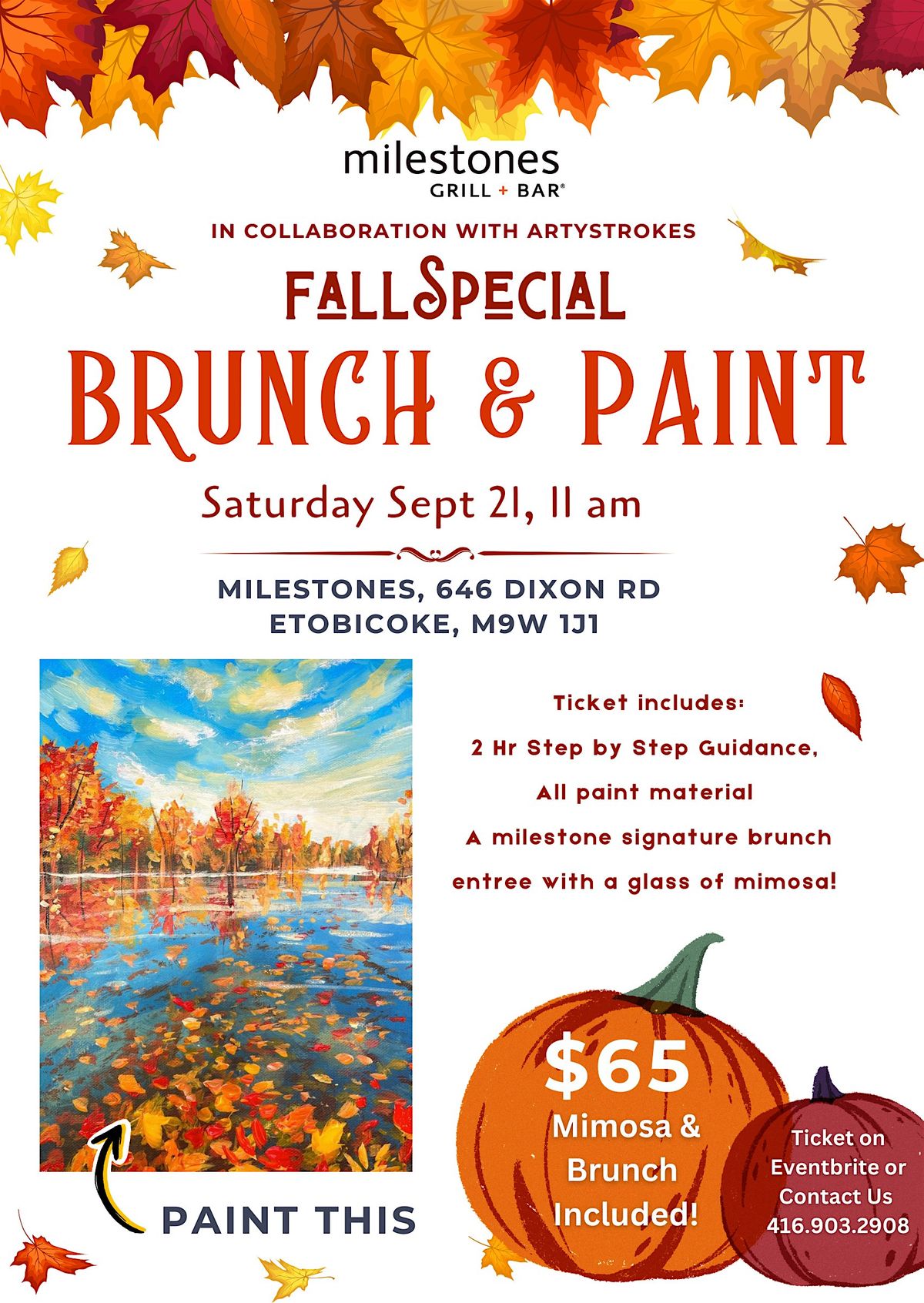 Fall special Brunch & Paint - Etobicoke