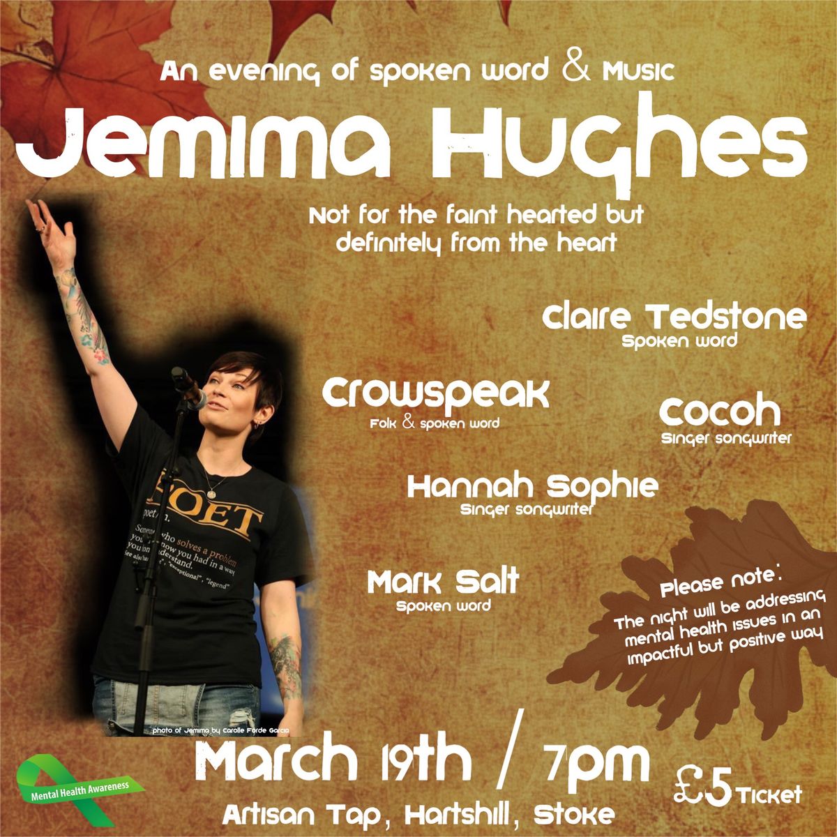 Jemima Hughes - An evening of spoken word & music 