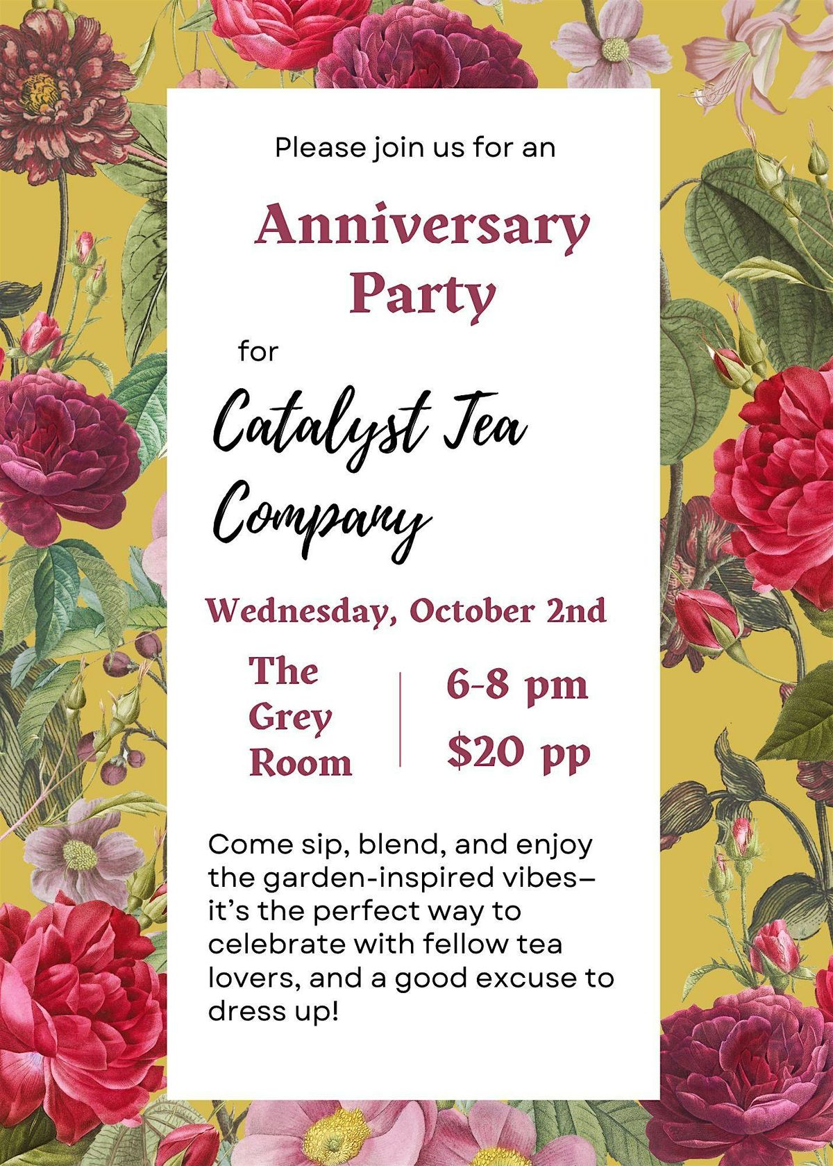 Catalyst Tea Anniversary Tea Party