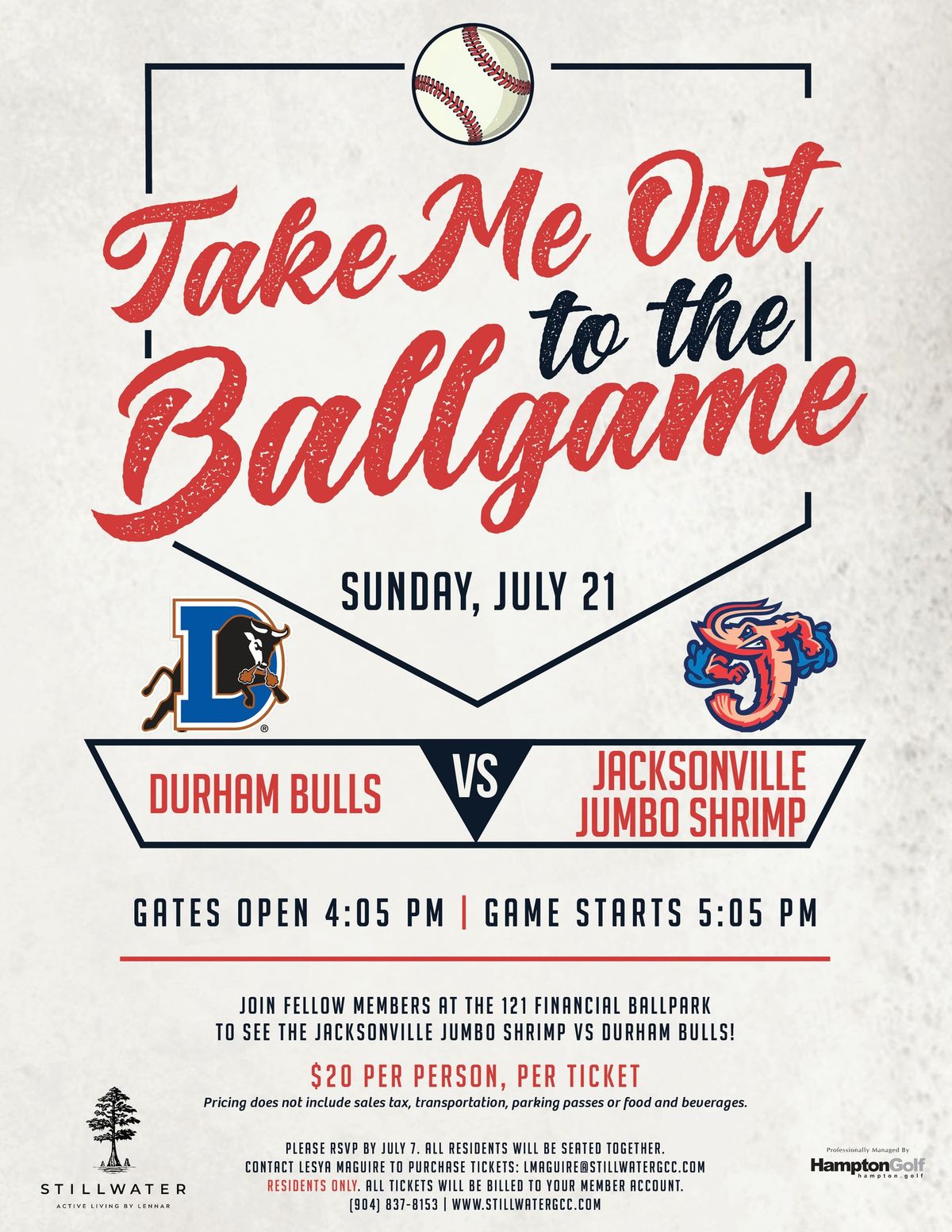 Jacksonville Jumbo Shrimp Vs. Durham Bulls Game