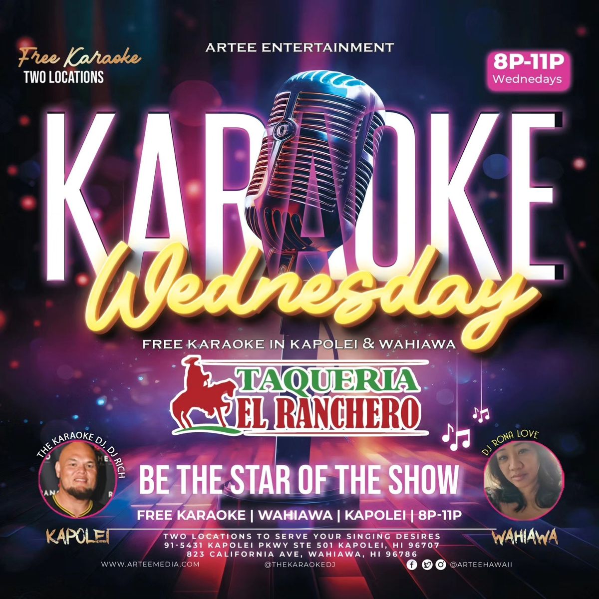 Karaoke Wednesdays at Taqueria El Ranchero