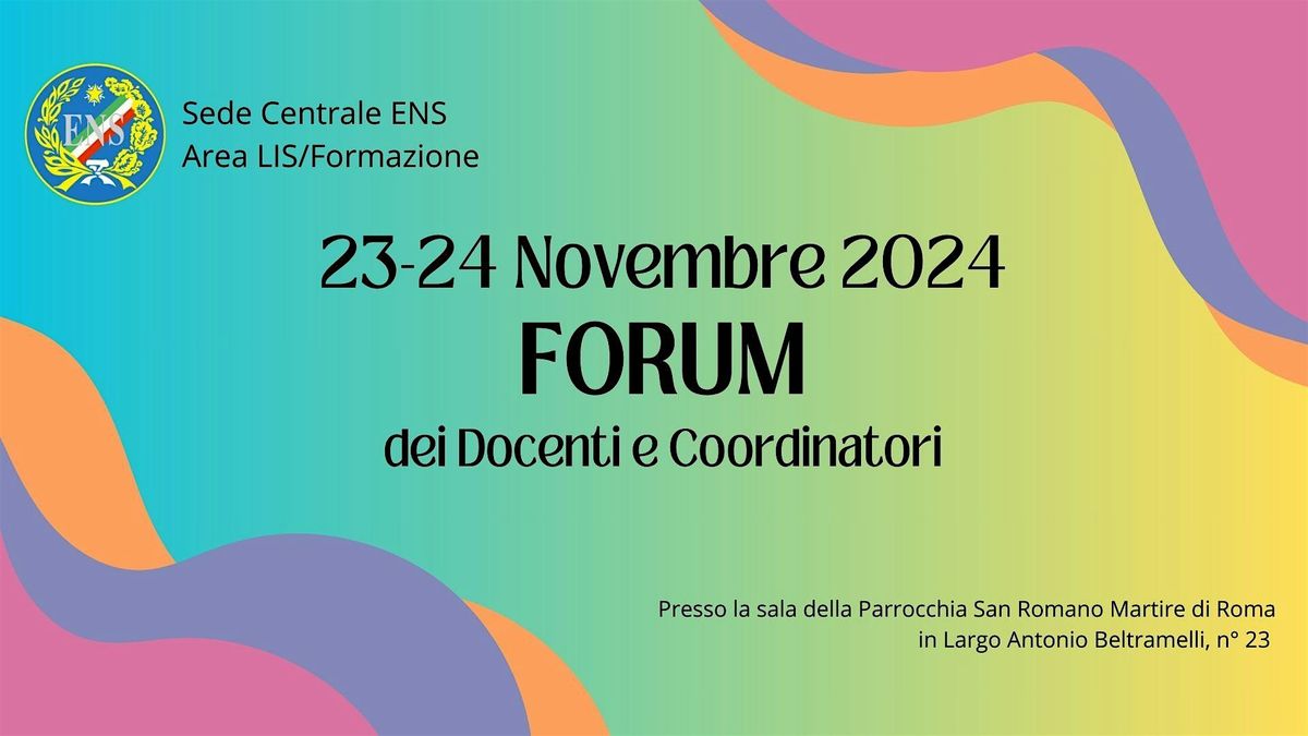 Forum dei Docenti e Coordinatori