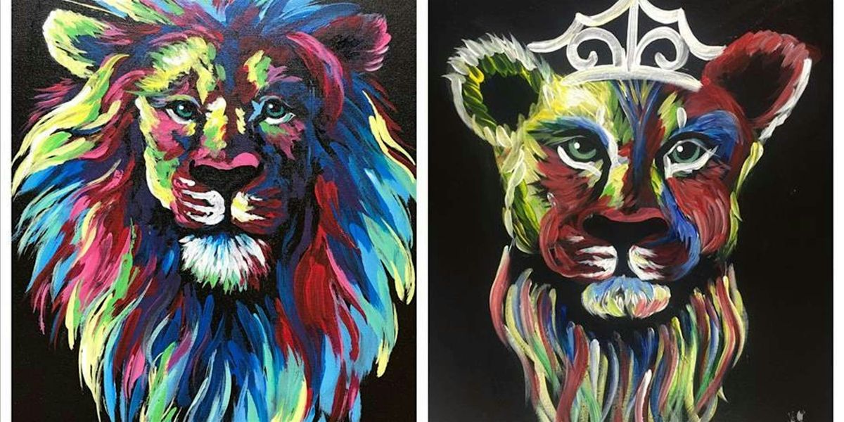 Vibrant and Strong Lions - Date Night - Paint and Sip by Classpop!\u2122