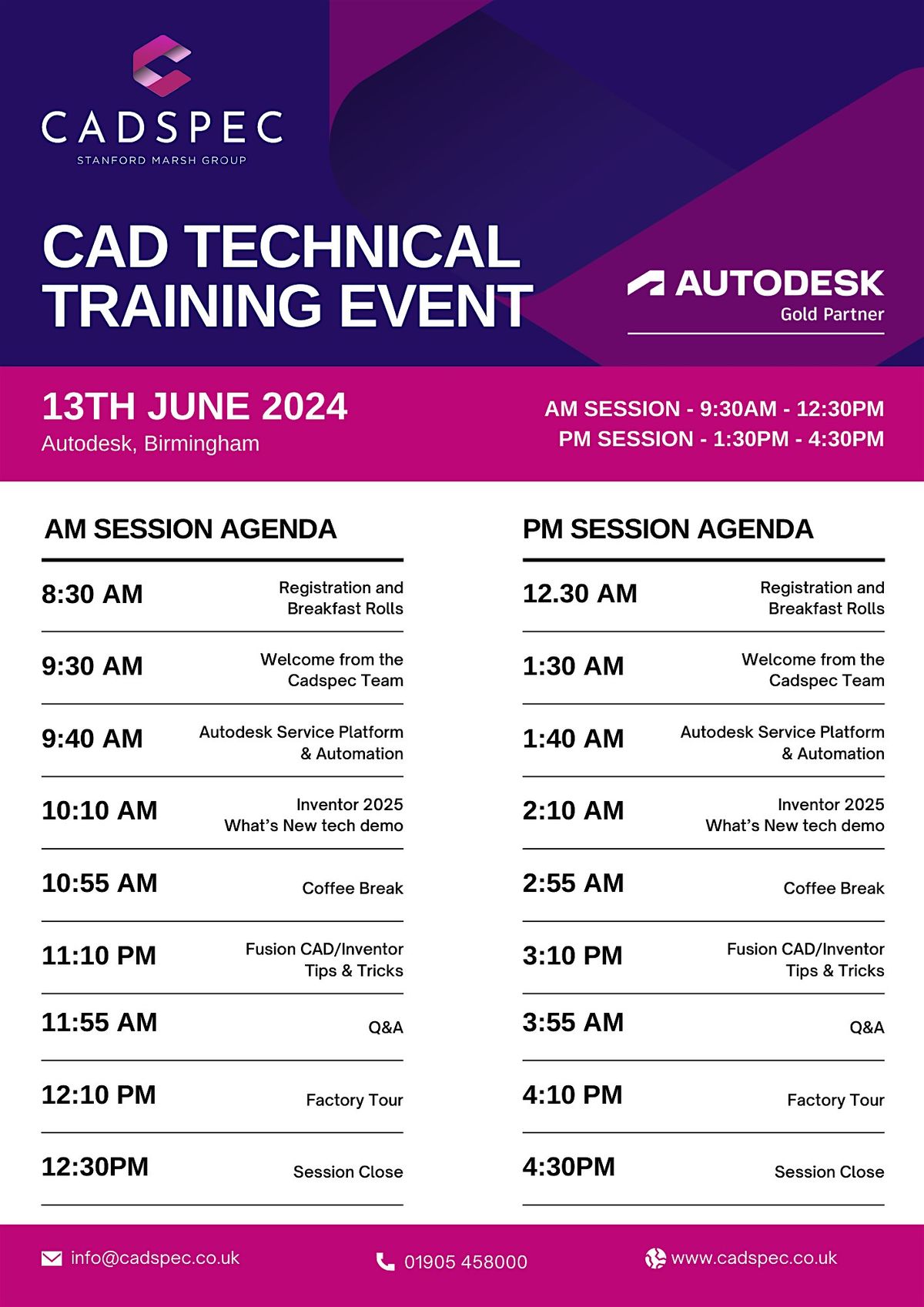 CAD technical Training Event - PM Session