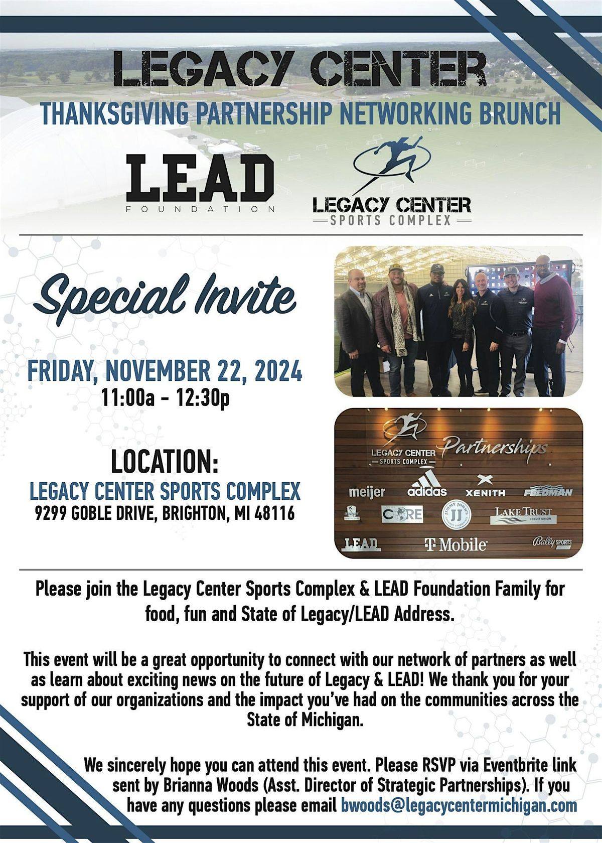 Legacy Center Sports Complex Partnership Networking Brunch