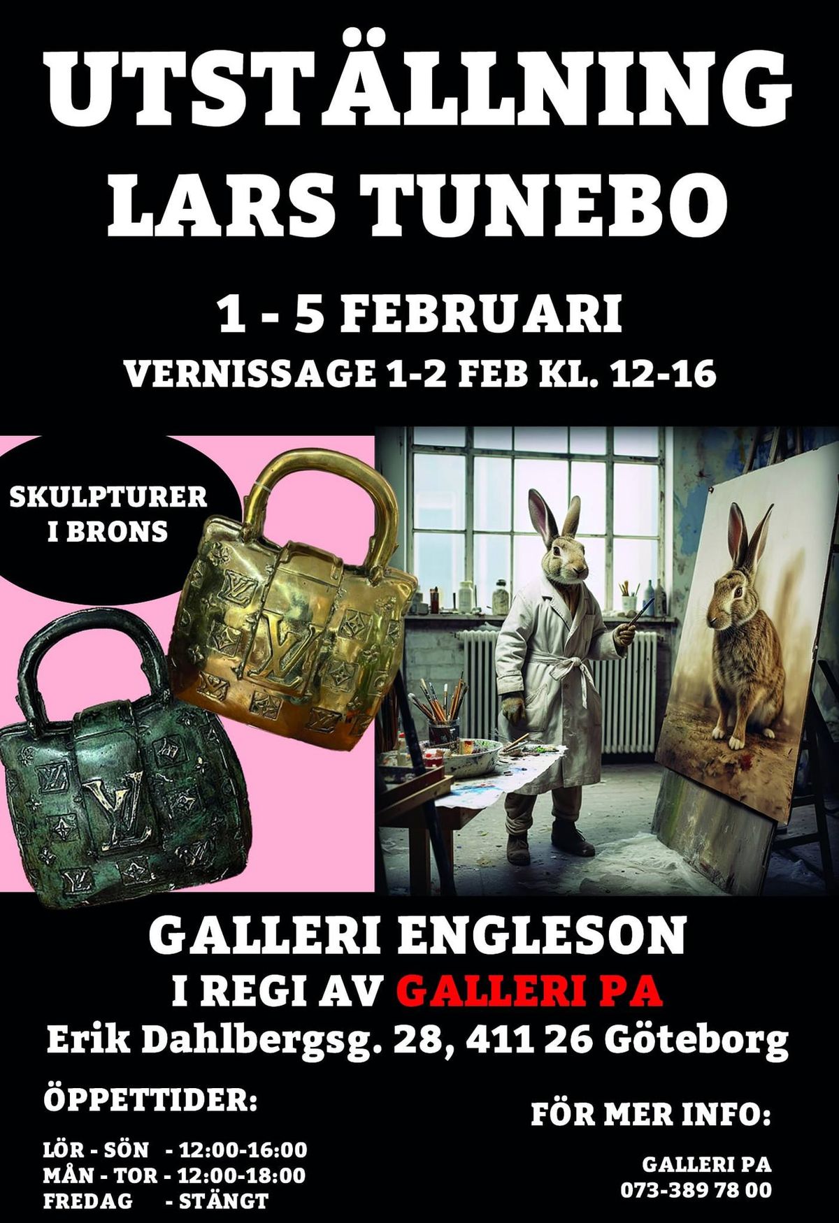 Utst\u00e4llning Lars Tunebo 1-5 feb | Galleri Engleson, Erik Dahlbergsg. 28 Gbg