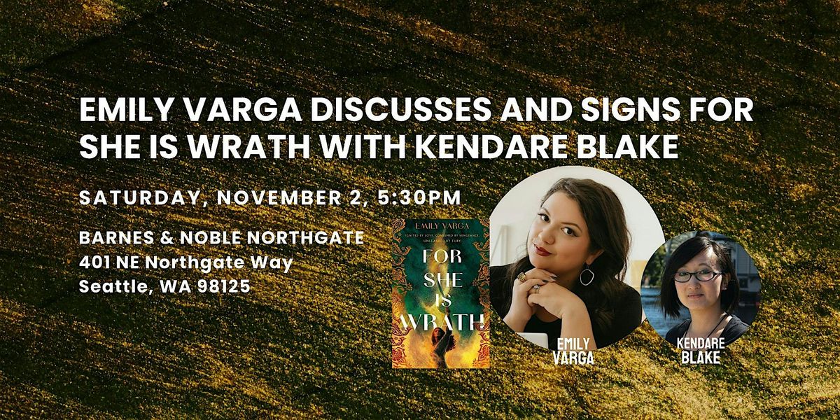 Emily Varga discusses and signs FOR SHE IS WRATH at B&N Northgate