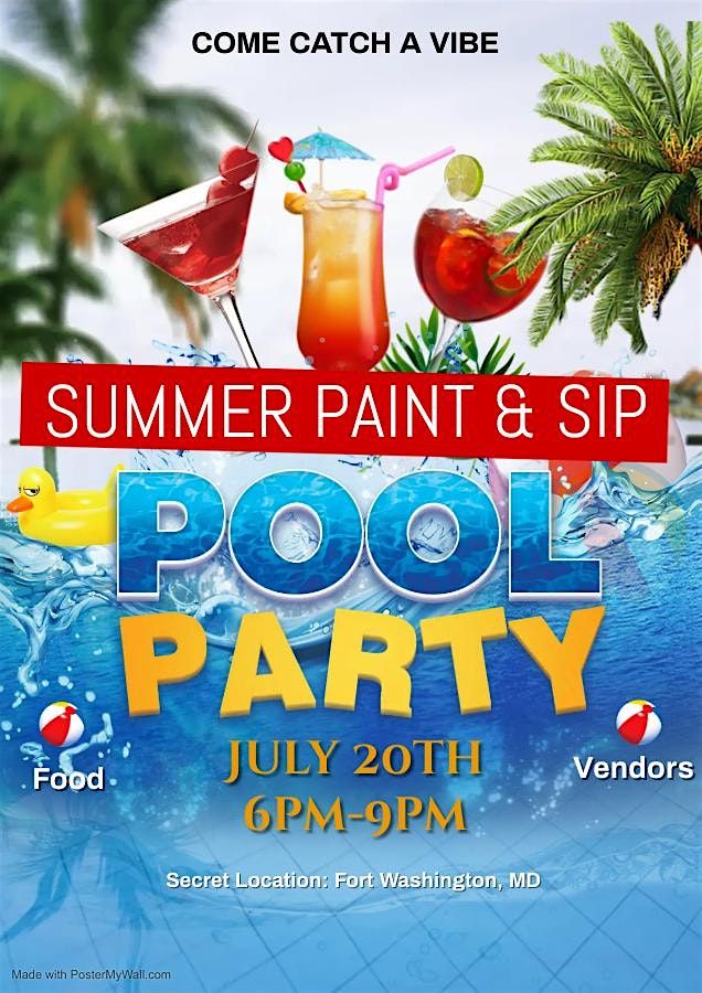 Paint & Sip  Summer Pool Party