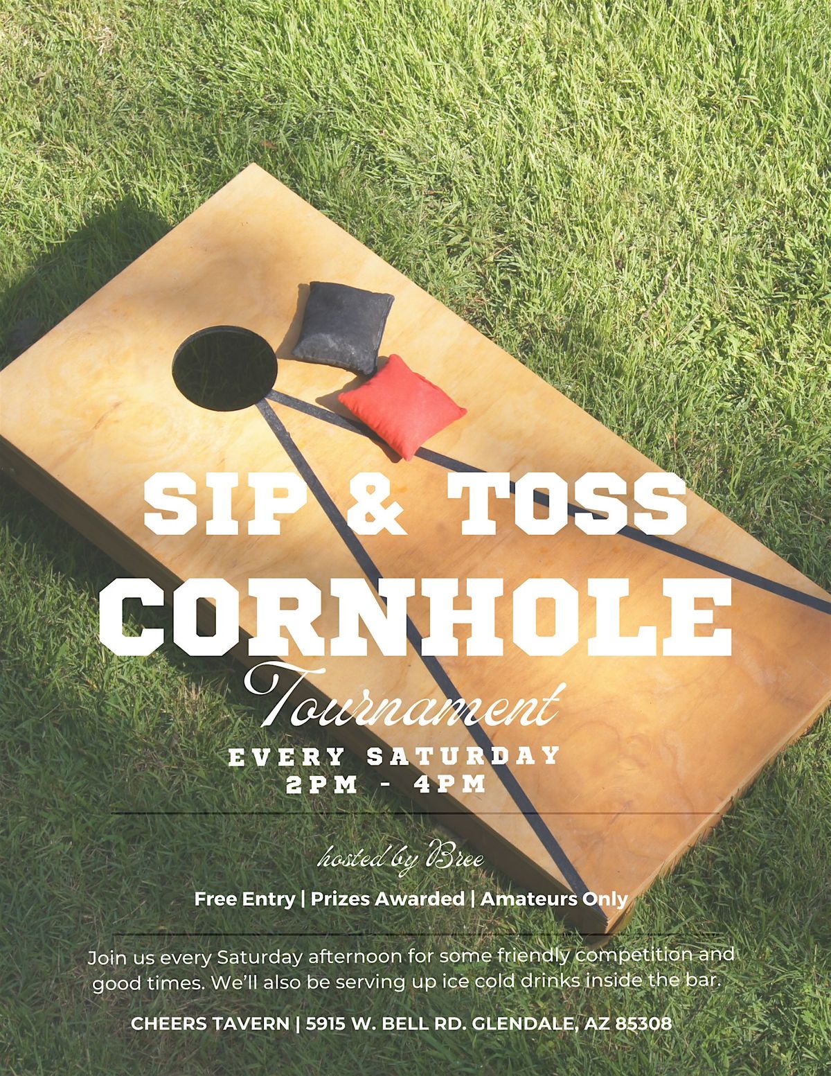 Sip & Toss Cornhole Tournament at Cheers Tavern