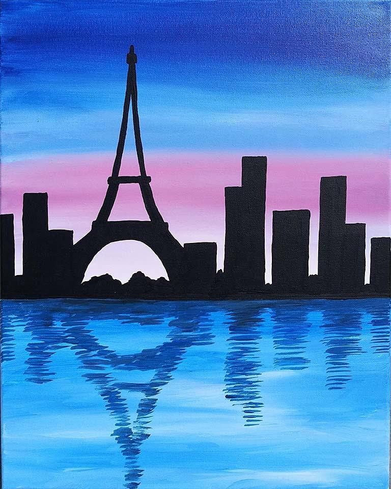 Sip and Paint - "Paris Skyline"  Carte Hotel