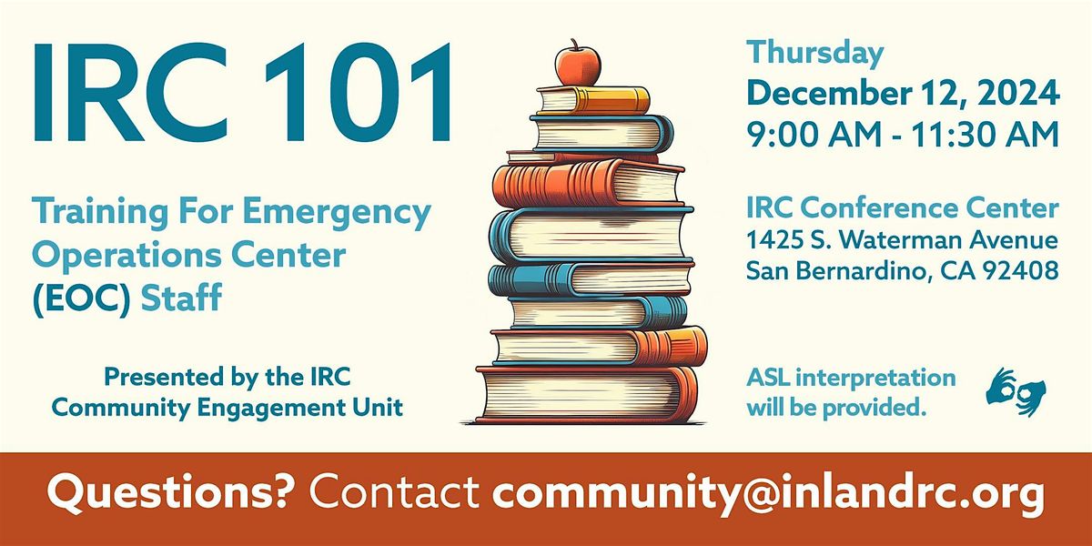 IRC 101 Training for Emergency Operations Center (EOC) Staff